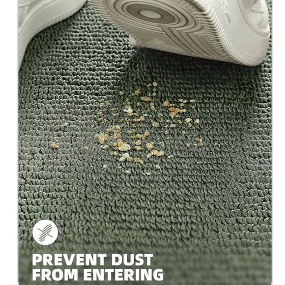 New Color & Geometry Doormat 20” x 31.5” Green Non Slip Washable Indoor Doormat - Picture 4 of 5